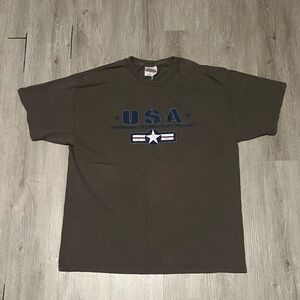 Men's vintage Olive U S A TOP GUN Graphic T-Shirt